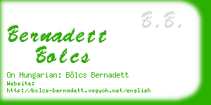 bernadett bolcs business card