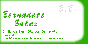 bernadett bolcs business card